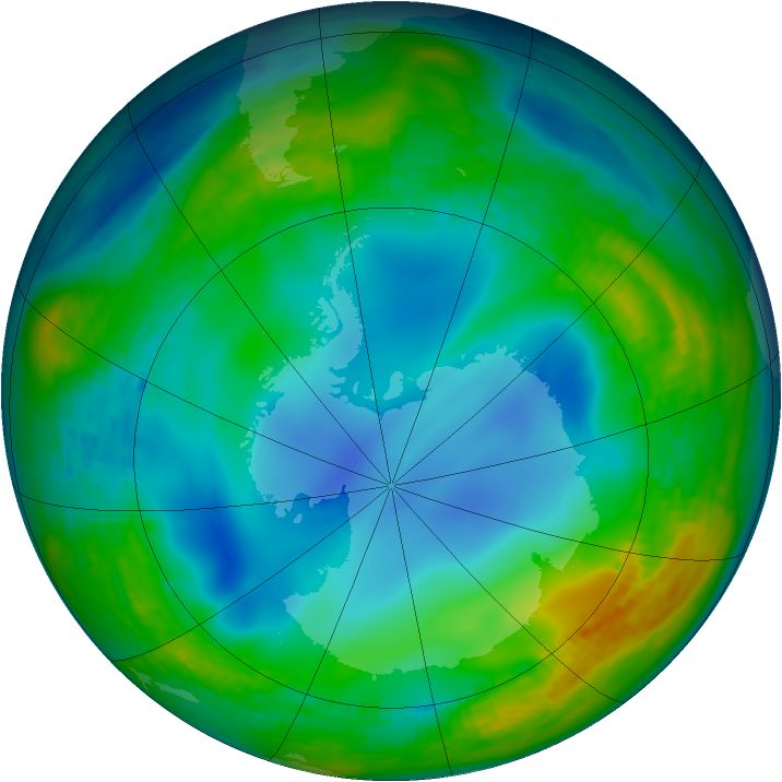 Antarctic ozone map for 23 June 1994